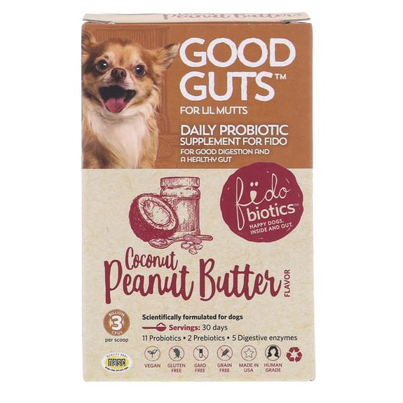 Good Guts Coconut Peanut Butter Flavor Lil Mutts Probiotic Dog Supplement