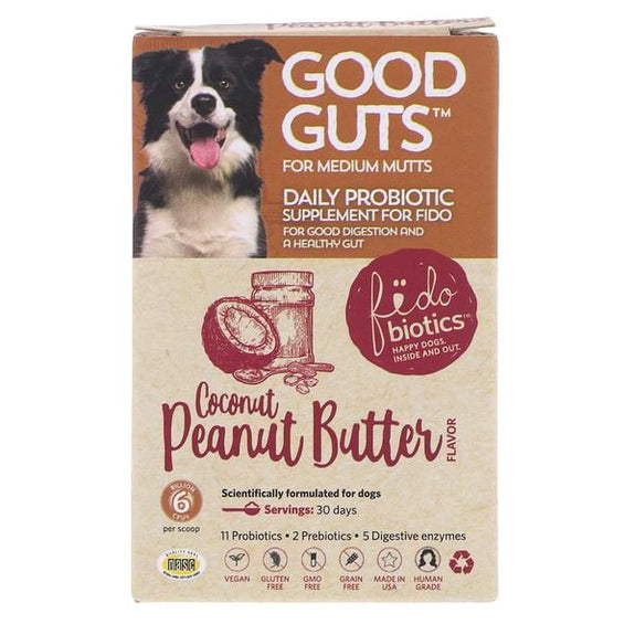 Good Guts Coconut Peanut Butter Flavor Medium Mutts Probiotic Dog Supplement