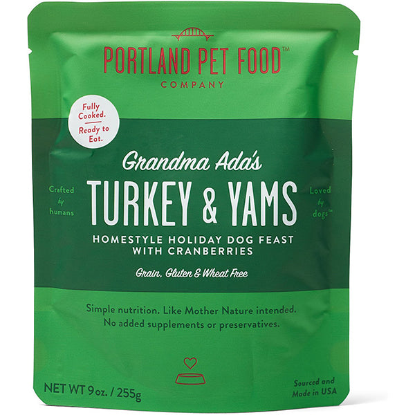 Grandma Ada's Turkey & Yams Grain-Free Meal Pouches Wet Dog Food