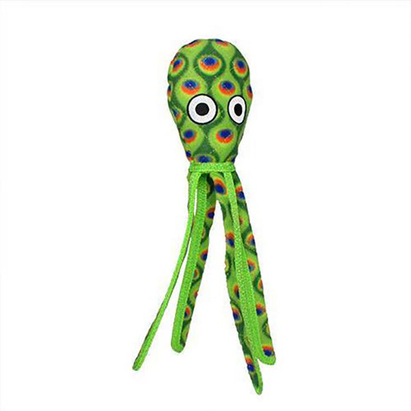 Sea Creatures Squid Squeaky Durable Plush Dog Toy Green