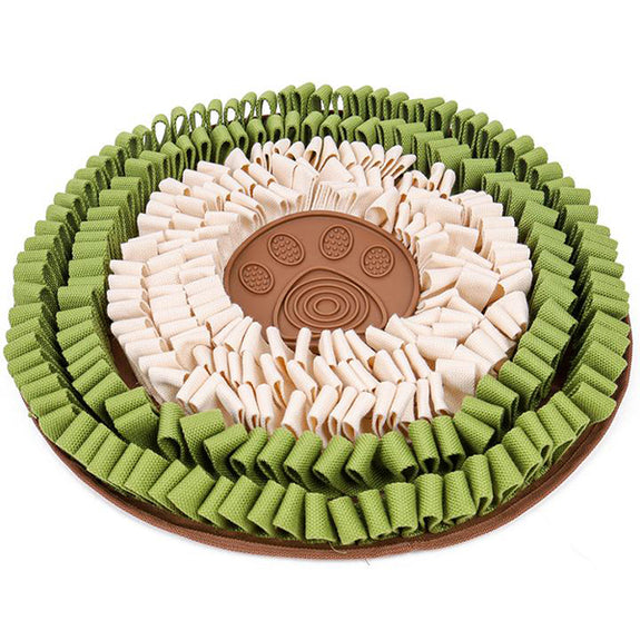 Green & White Cookie Snuffle Mat Slow Feeding Dog Toy