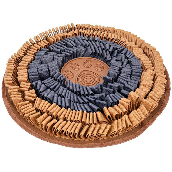 Grey & Brown Cookie Snuffle Mat Slow Feeding Dog Toy