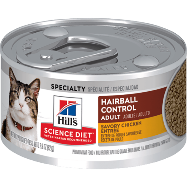 Adult Hairball Control Savory Chicken Entrée Wet Canned Cat Food