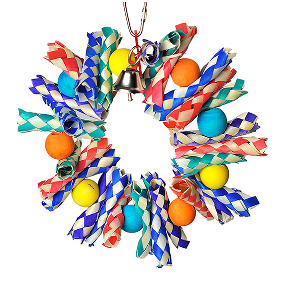 Happy Beaks Fiesta Wreath Multicolored Hanging Bird Toy