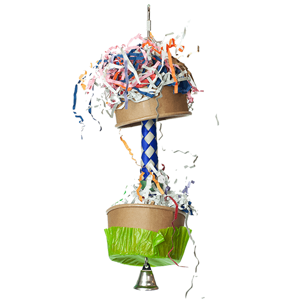 Happy Beaks Foraging Cupcake Shredder Hanging Bird Toy