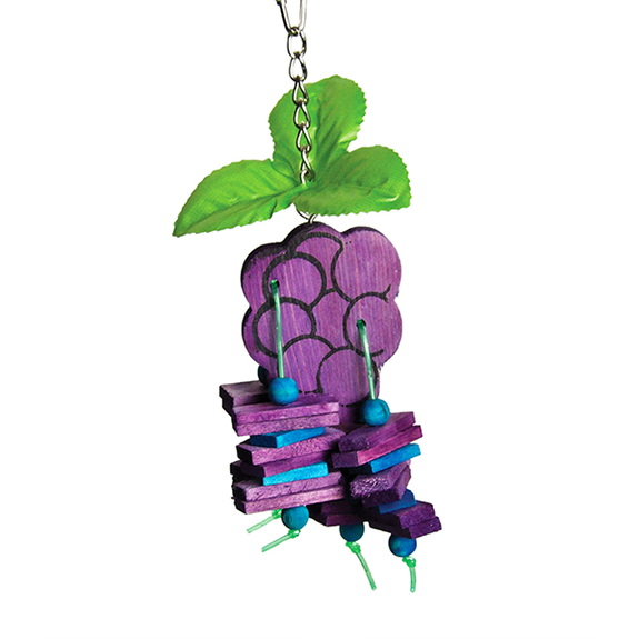 Happy Beaks Grapes Wooden Hanging Small Bird Toy