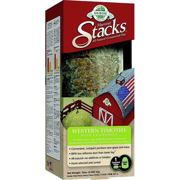 Harvest Stacks Compressed Hay Western Timothy & Chamomile Small Animal Food
