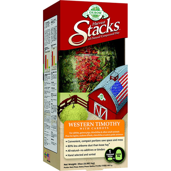Harvest Stacks Compressed Hay Western Timothy & Carrots Small Animal Food