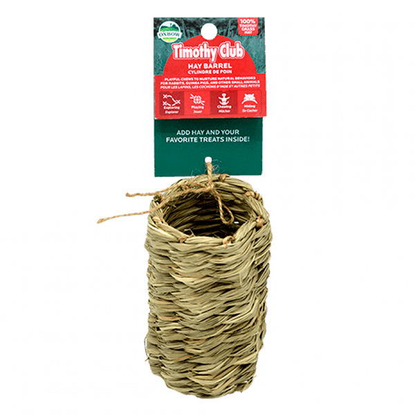Timothy Club Timothy Hay Barrel Chew Small Animal Toy & Hideout