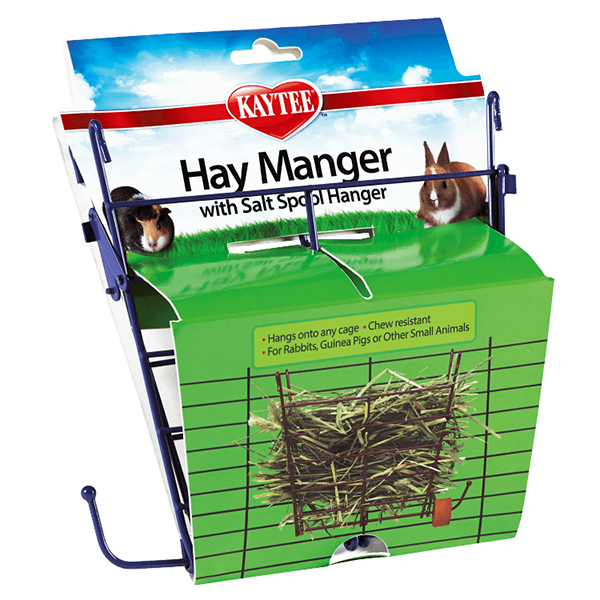Hay Manger Feeder with Salt Hanger for Small Animals