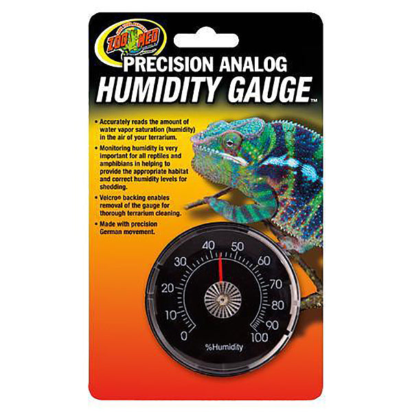 Precision Analog Hygrometer Terrarium Humidity Gauge with Velcro