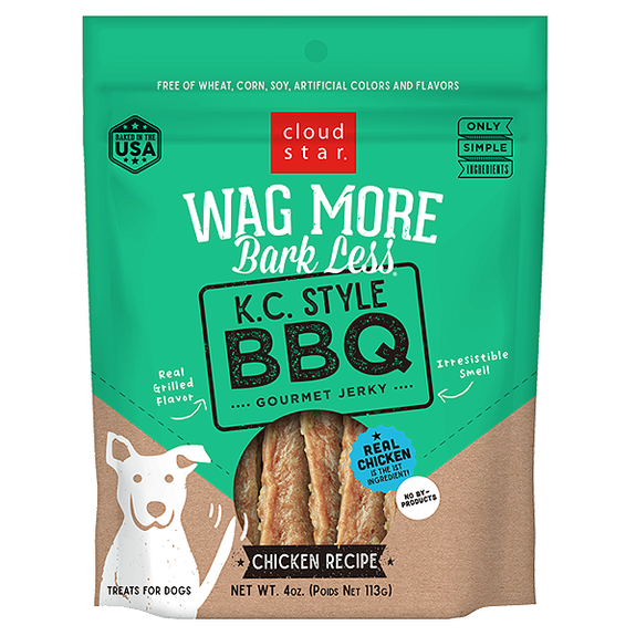 Wag More Bark Less Gourmet Jerky K.C. Style BBQ Chicken Grain-Free Dog Treats
