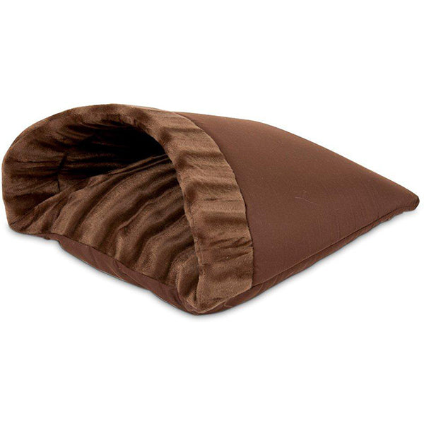 Kitty Cave Soft Hideout Cat Bed Brown