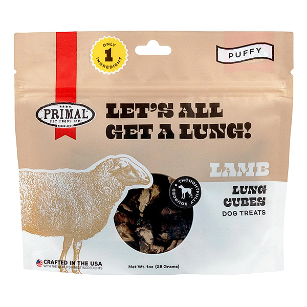 Let's All Get A Lung Dehydrated Lamb Lung Cubes Puffy Grain-Free Dog Treats