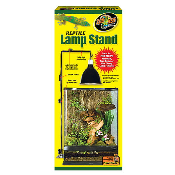 Adjustable Reptile Lamp Fixture Stand Black