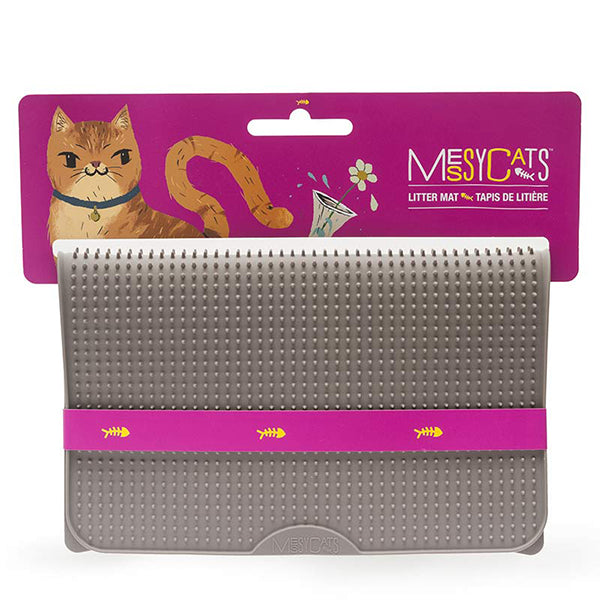 Silicone Litter Mat with Soft Graduated Spikes Grey