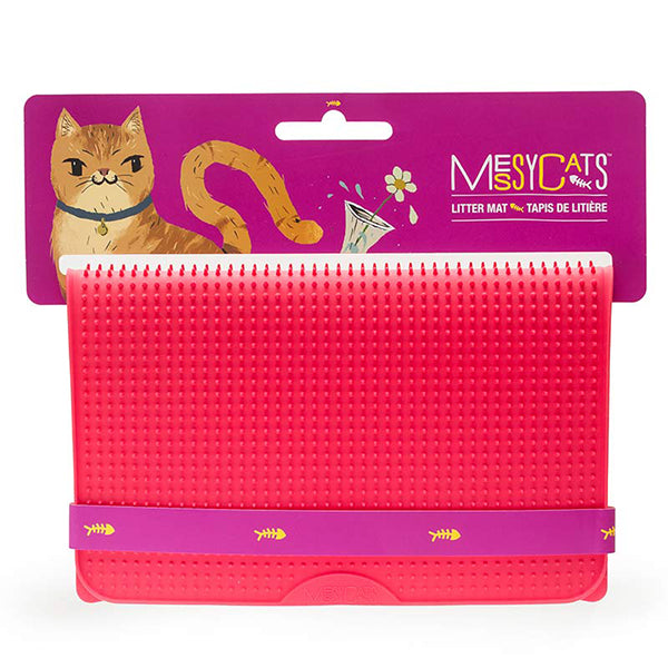 Silicone Litter Mat with Soft Graduated Spikes Red