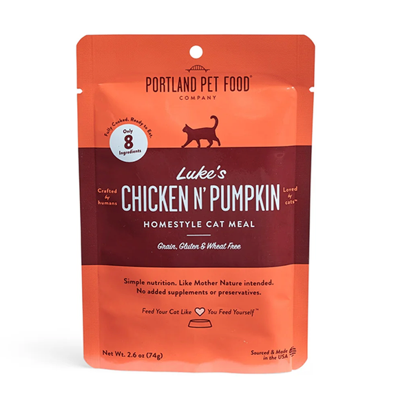 Luke's Chicken & Pumpkin Grain-Free Meal Pouches Wet Cat Food