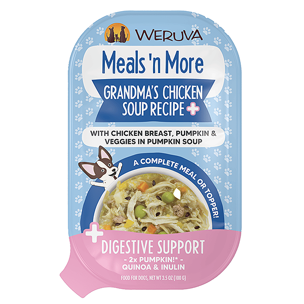Meals 'n More Digestive Support Grandma's Chicken Soup Recipe Plus Chicken, Pumpkin & Veggies Wet Tray Dog Food