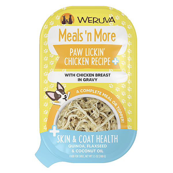 Meals 'n More Skin & Coat Health Paw Lickin' Chicken Recipe Plus Chicken in Gravy Wet Tray Dog Food