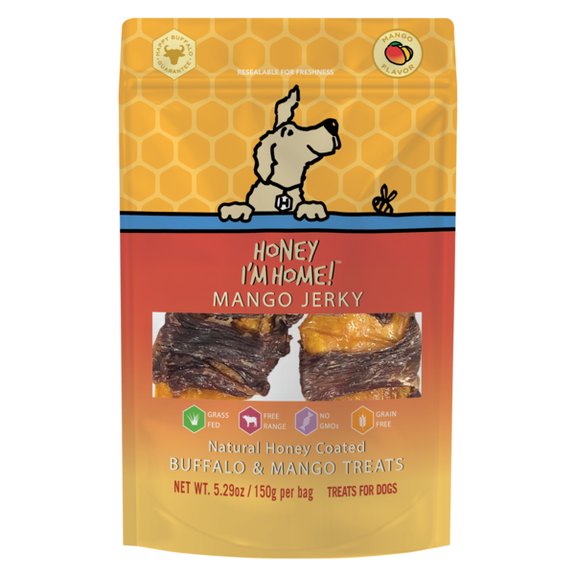Mango Jerky Mango Slices & Buffalo Jerky Coated in Honey Grain-Free Dog Treats