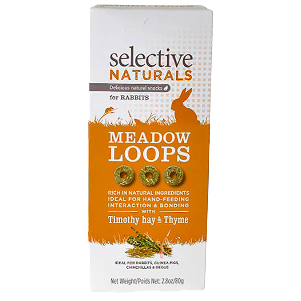 Selective Naturals Meadow Loops with Timothy Hay & Thyme Rabbit Natural Crunchy Treats