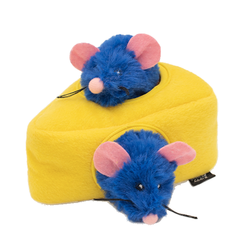 Pet Zone Cheesey Mice Hide and Seek Plush Squeaky Dog Toys