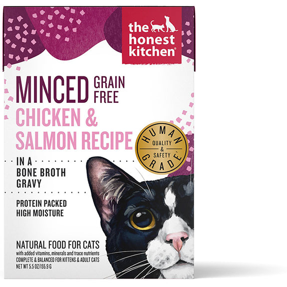 Minced Chicken & Salmon Recipe In Bone Broth Gravy Grain-Free Wet Carton Cat Food