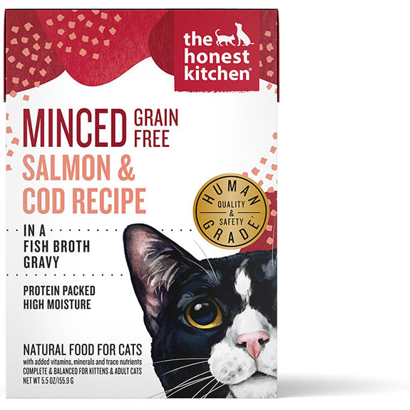 Minced Salmon & Cod Recipe In Bone Broth Gravy Grain-Free Wet Carton Cat Food