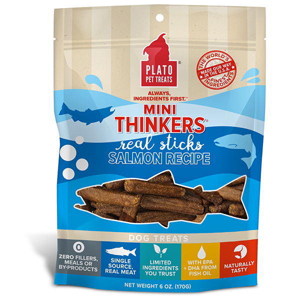 Mini Thinkers Real Sticks Salmon Recipe Air-Dried Dog Treats