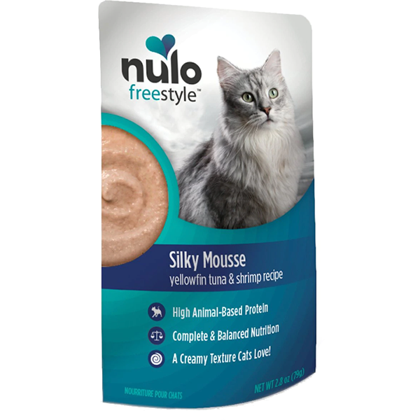 FreeStyle Silky Mousse Yellowfin Tuna & Shrimp Recipe Grain-Free Wet Food Pouches for Cats