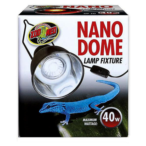 Nano Dome Reptile Compact Lamp Fixture With On/Off Switch Black