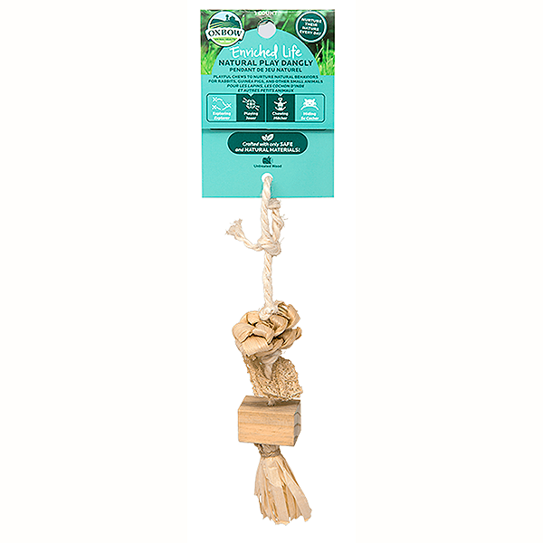 Enriched Life Natural Play Dangly Rope & Wood Hanging Small Animal Toy