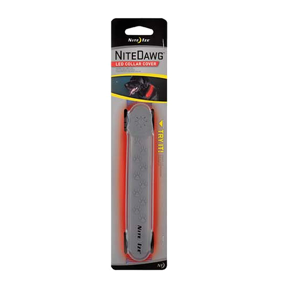 Nite Dawg LED Collar Cover Grey & Red