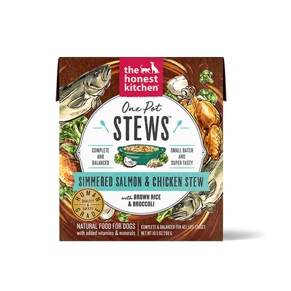 One Pot Stews Simmered Salmon & Chicken Stew with Brown Rice & Broccoli Wet TetraPak Dog Food