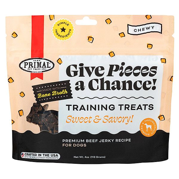 Give Pieces A Chance! Sweet & Savory Chewy Jerky Beef Bone Broth Grain-Free Dog Treats