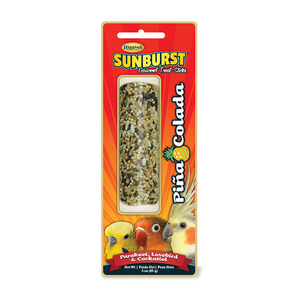 Sunburst Pina Colada Gourmet Bird Treat Stick for Parakeets, Lovebirds & Cockatiels