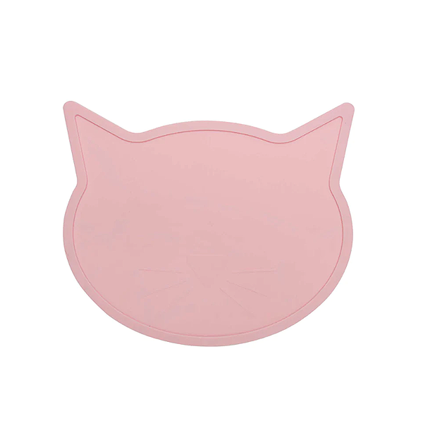 Silicone Cat Head Placemat for Cats Pink