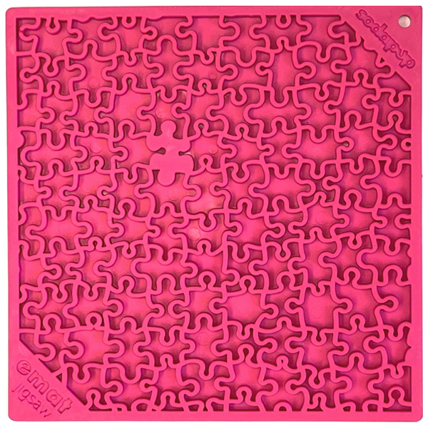 eMat Enrichment Feeder Square Licking Mat Pink Jigsaw