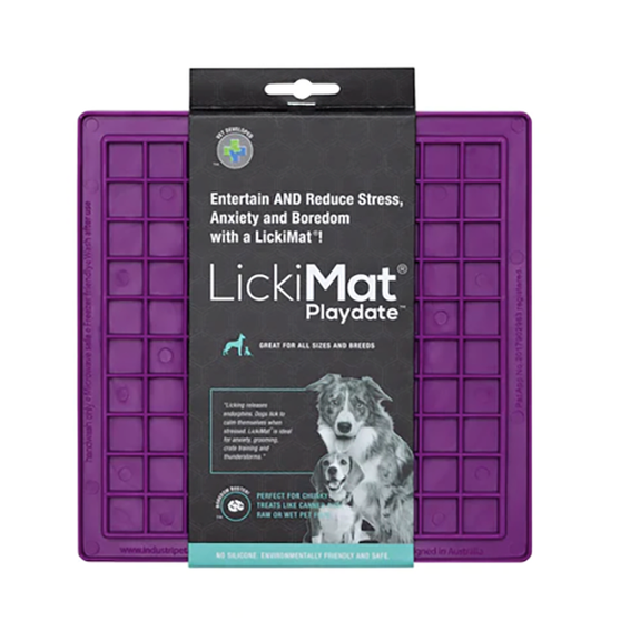 LickiMat Classic Playdate Solo Treat-Dispensing Dog Toy Purple