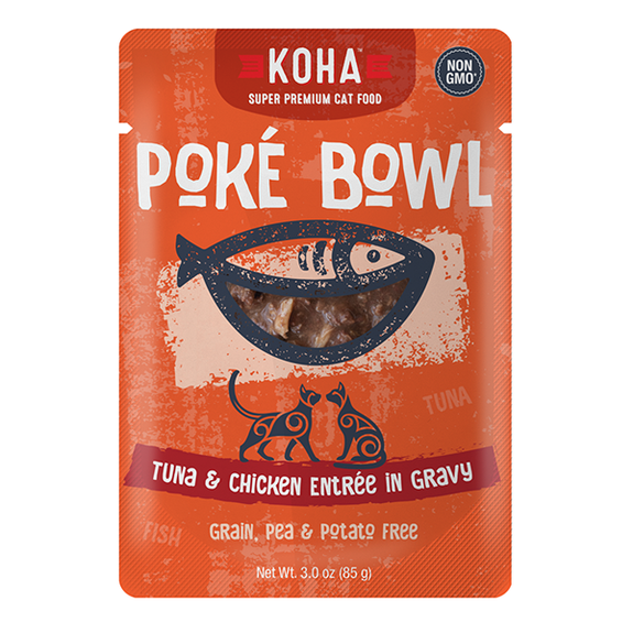 Poke Bowl Grain-Free Tuna & Chicken Entrée in Gravy Wet Pouch Cat Food