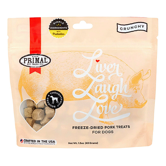 Liver Laugh Love Crunchy Freeze-Dried Pork & Pork Liver Grain-Free Dog Treats