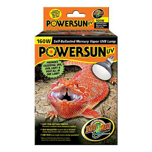 PowerSun UVA & UVB Mercury Vapor Bulb Reptile Light & Heat Emitter 160 Watt