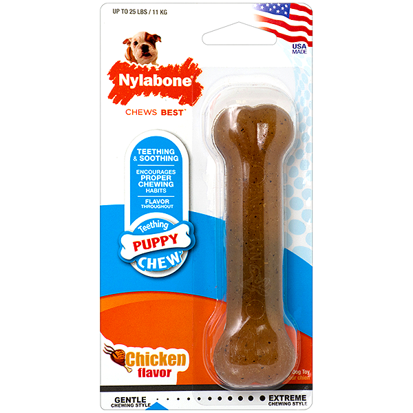 Puppy Chew Dental Chicken Flavor Nylon Bone Chew Toy
