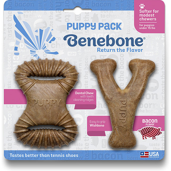 Puppy Pack Bacon Flavored Nylon Dental Chew Dog Toys