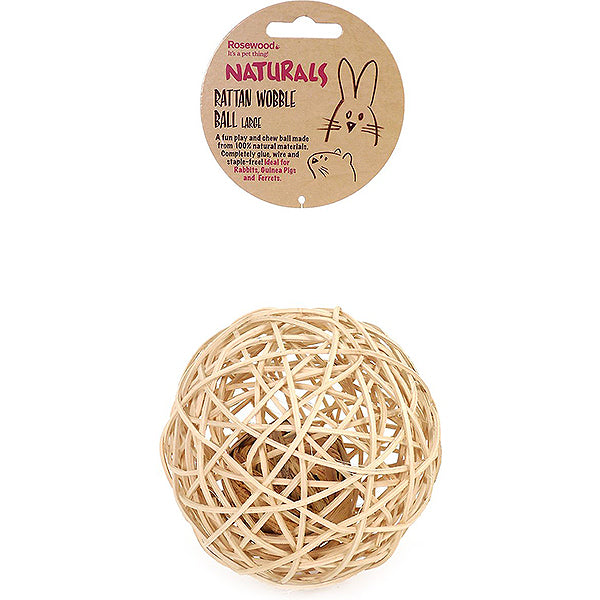 Naturals Rattan Wobble Ball Small Animal Chew Toy