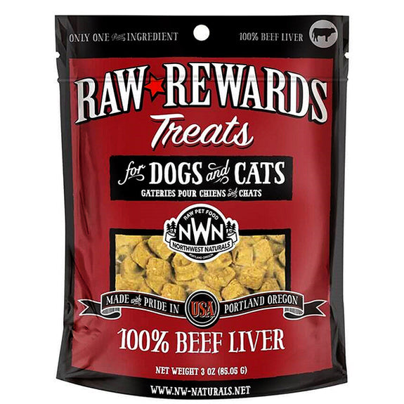 Raw Rewards 100% Beef Liver Freeze-Dried Raw Grain-Free Dog & Cat Treats