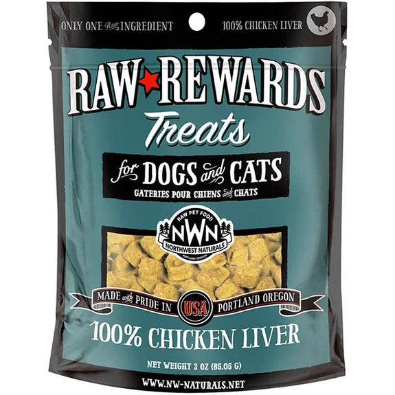 Raw Rewards 100% Chicken Liver Freeze-Dried Raw Grain-Free Dog & Cat Treats