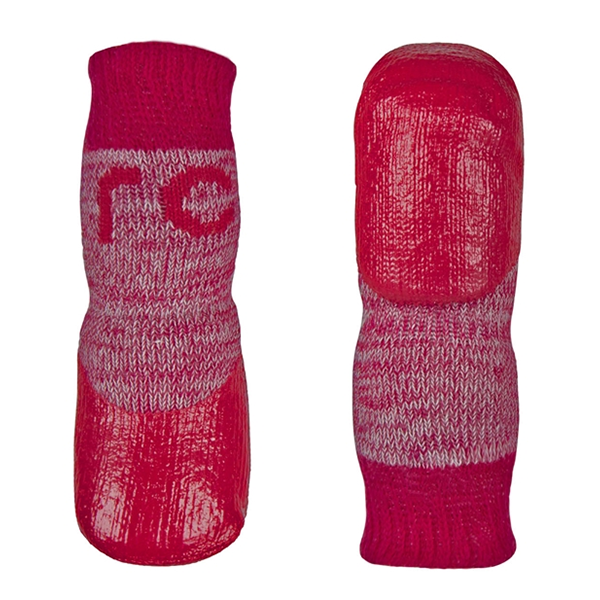 Sporty Pawks Protective Dog Socks with Anti-Slip Gripper Bottom Red