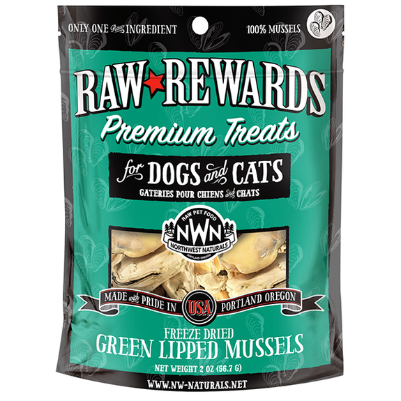 Raw Rewards 100% Green Lipped Mussels Freeze-Dried Raw Grain-Free Dog & Cat Treats